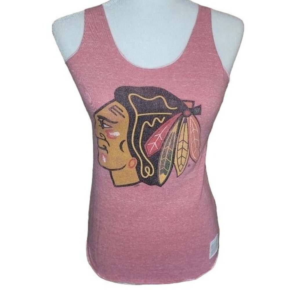 Retro Brands Women's Size Large NHL Chicago Blackhawks Racerback Tank Red USA